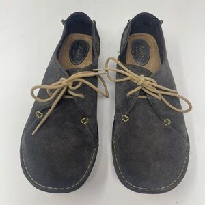 Clarks Janey Mae Artisan Moccasins Womens 10 M Gray Suede Comfort Oxford Shoe
